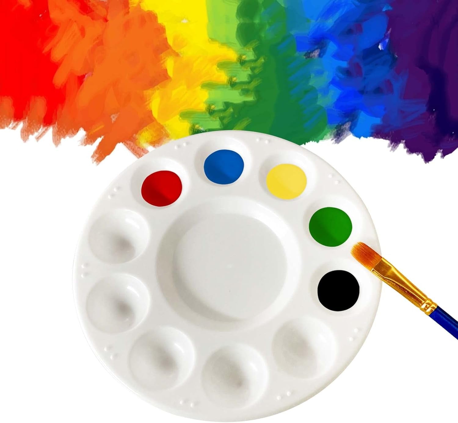 15 Pack Paint Tray Palettes for Kids, Plastic White Palettes for Students, Paint Holder, Paint Supplies