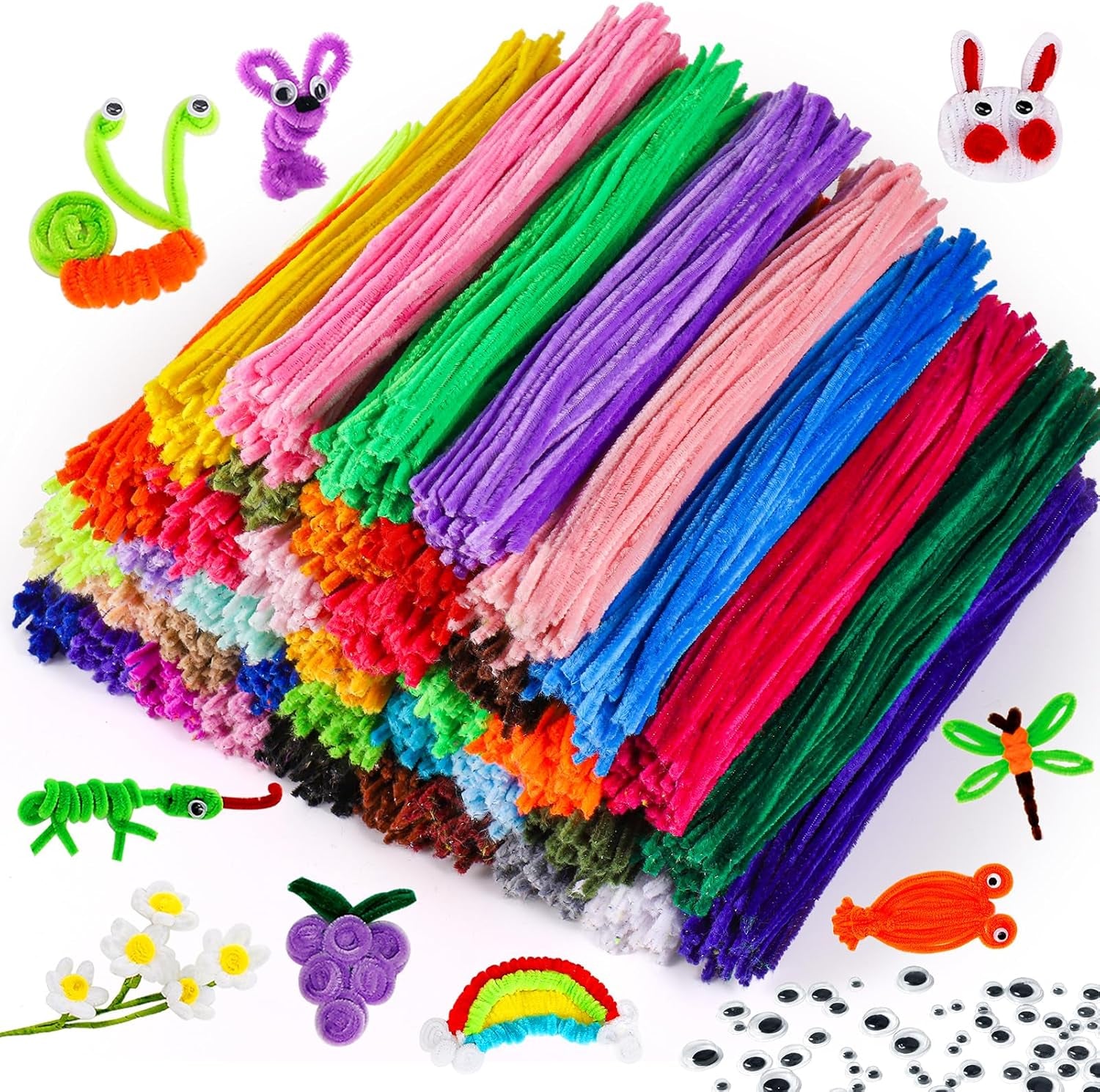 360 Pieces Pipe Cleaners 40 Assorted Colored Chenille Stems for Art and Crafts, Children’S Craft Supplies (6 Mm X 12 Inch)