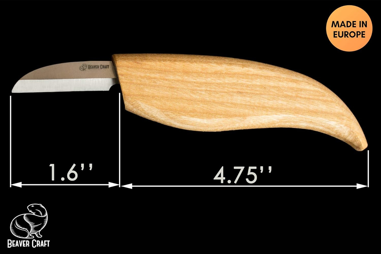 Whittling Knife C2 6.5&quot; Whittling Knife for Fine Chip Carving Wood and General Purpose Wood Carving Knife Bench Detail Carving Knife Carbon Steel and Whittling for Beginners