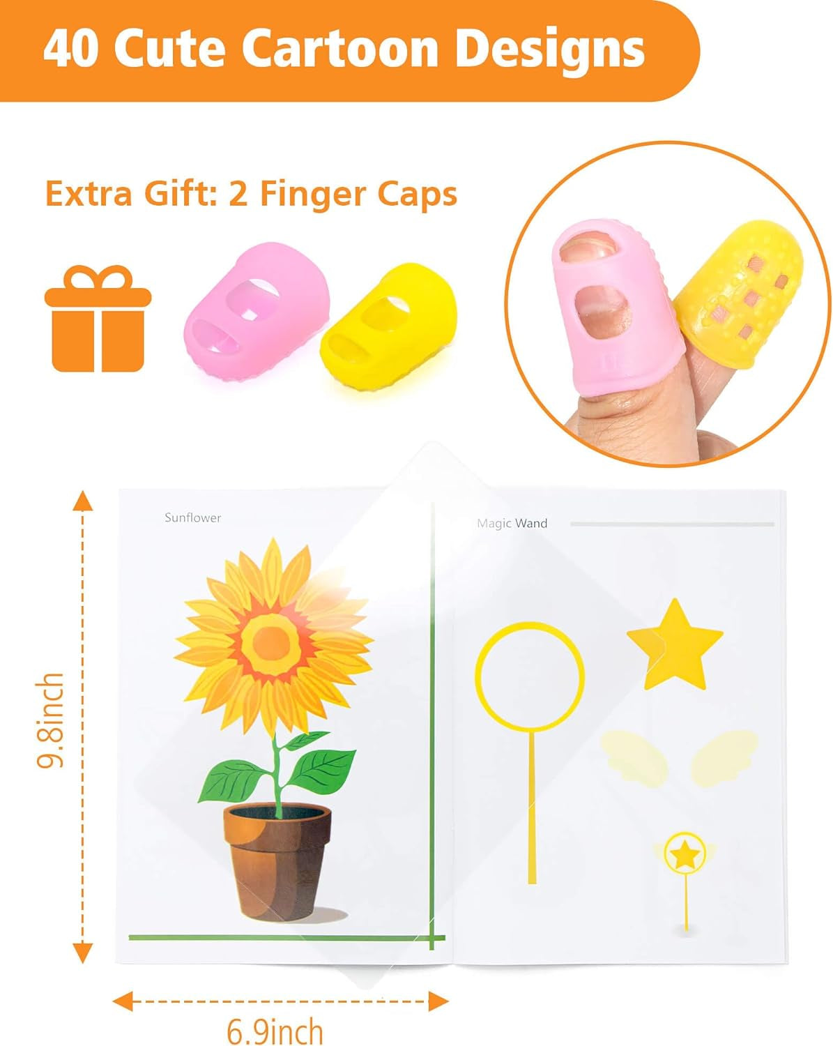 3D Printing Drawing Book, Reusable Colorful 40 Patterns Thick Paper Template with a Clear Plate, Painting Graffiti Template for 3D Pen Kids DIY Gift