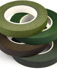 4 Rolls 1/2" Wide Floral Tapes for Bouquet Stem Wrapping and Floral Crafts,Wedding Bouquet,Dark Green,Light Green,Grass Green,Dark Brown