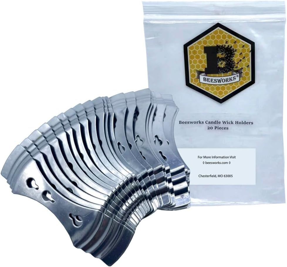 Metal Candle Wick Holders - 20 Pcs - Stainless Steel Candle Wick Centering Devices for DIY Candle Making