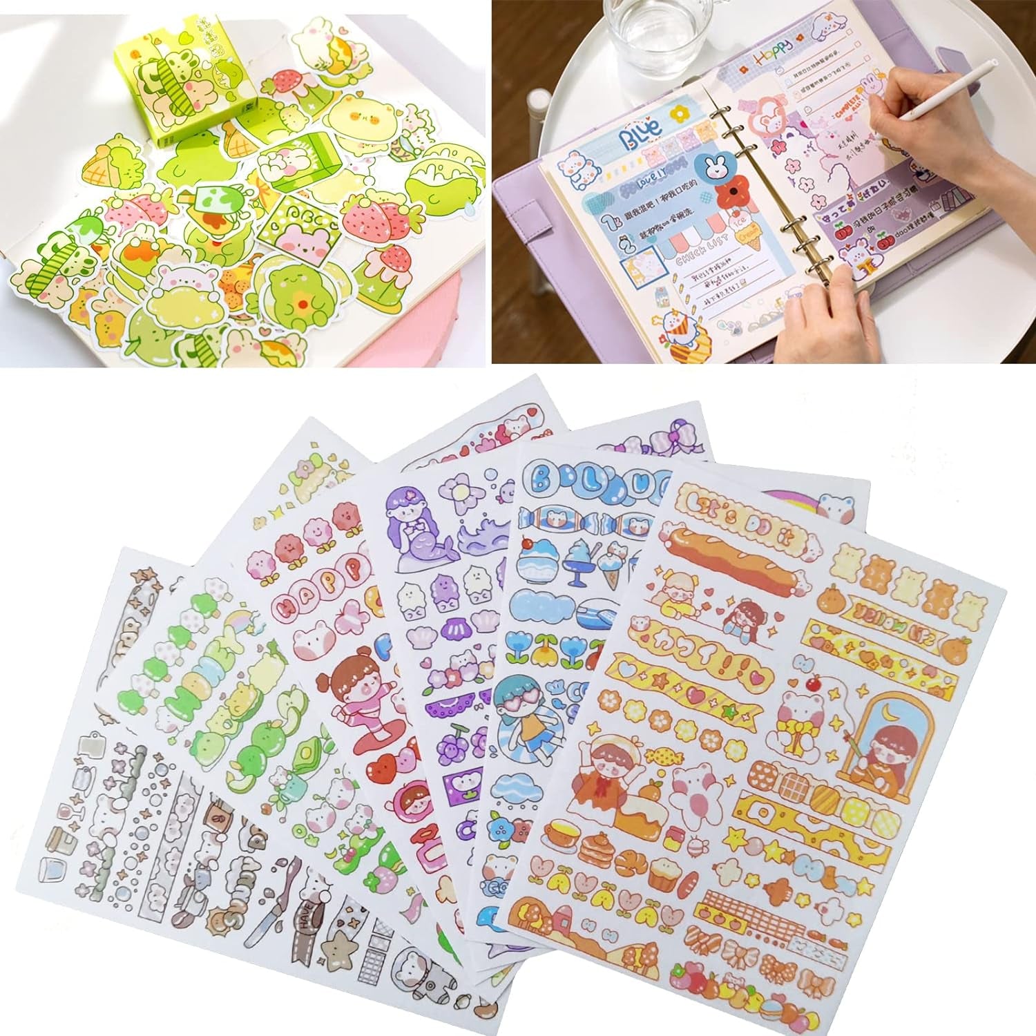 Cute Cartoon Rabbits Decoration Stickers for Scrapbook Planners Gift Packing Scrapbooking Album Planner Journal Arts DIY Craft