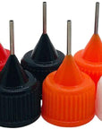 18 Pcs Precision Tip Applicator Bottles, 0.5 Ounce Translucent Glue Bottles, with 2 Funnel, Multicolor Lids