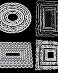 4 Sets Frame Metal Cutting Die Frame Dies Cut Metal Stencil Template Moulds DIY Crafts Frame Paper Cards Cutting Dies Cut Stencils Metal Lace Frame Cutting Dies for DIY Carding Making Scrapbooking