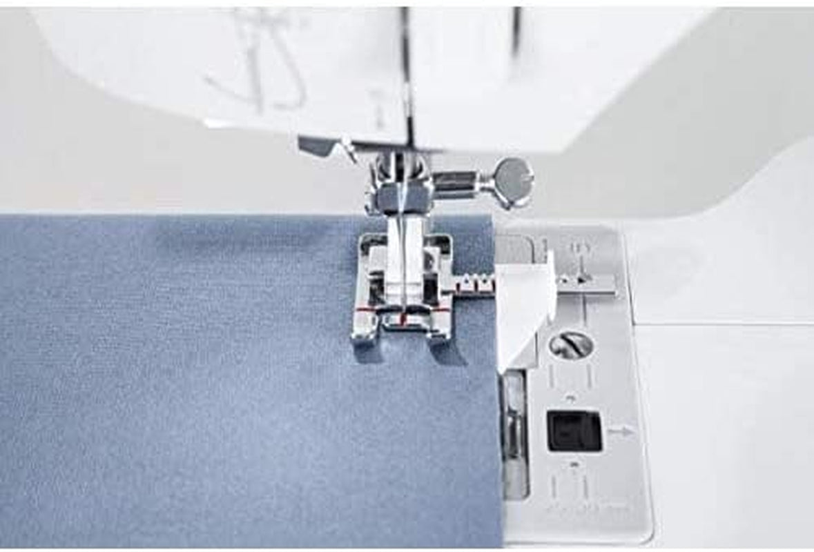 | Sew Easy Foot, Sew Perfectly Straight Lines with Ease, Includes Ruler with Adjustable Guide to Set Seam Allowance, Beautiful Topstitching - Sewing Made Easy