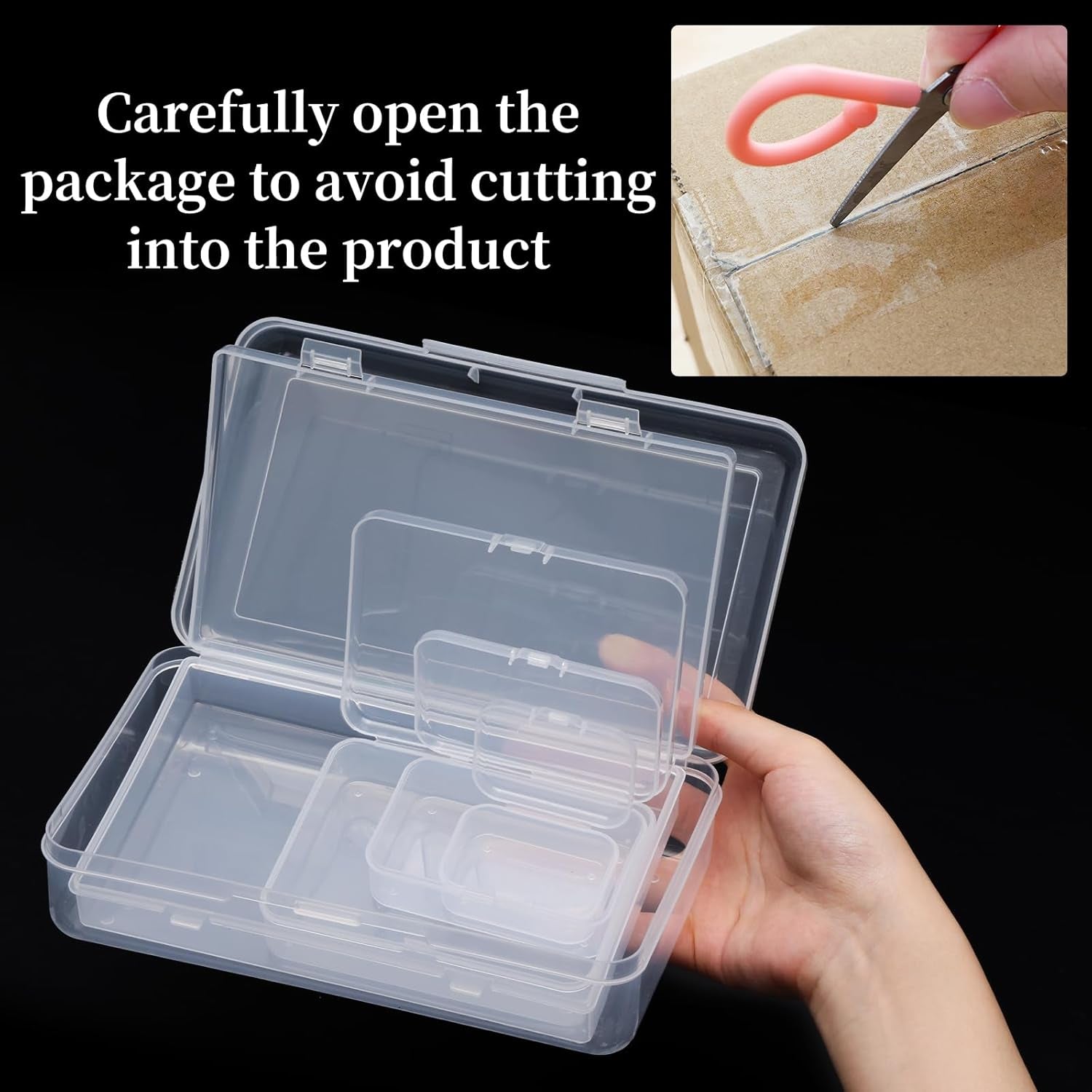 28 Pack Small Plastic Storage Boxes Craft Organizers Rectangular Containers with Lids for Bead, Jewelry, Office Supplies Small Items