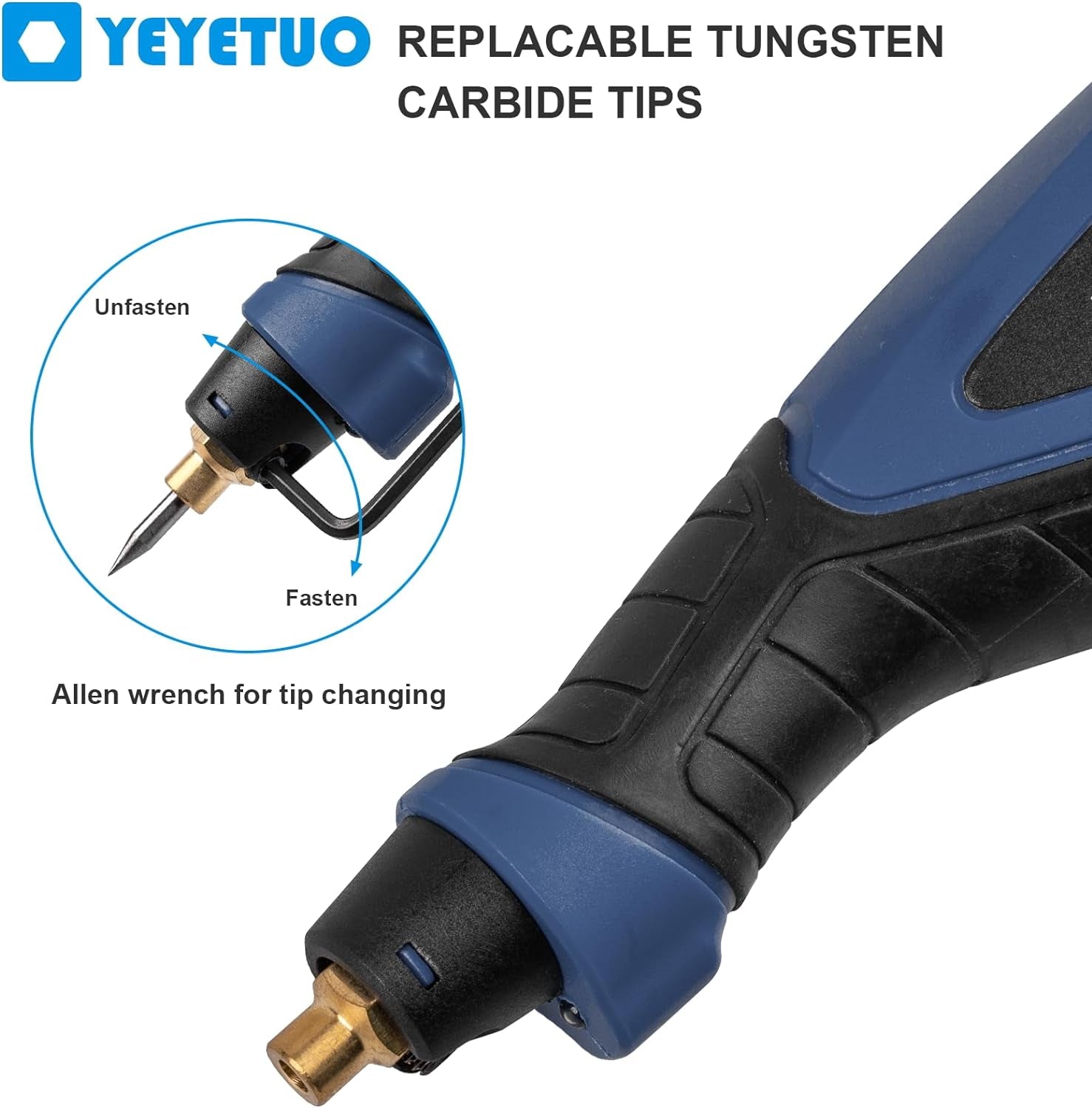 25W Engraving Pen, 6 Speed Power Engraving Tool, Handheld Engraver Pen with Tungsten Carbide Steel Bits for Wood Metal Glass Professional Etching Tool