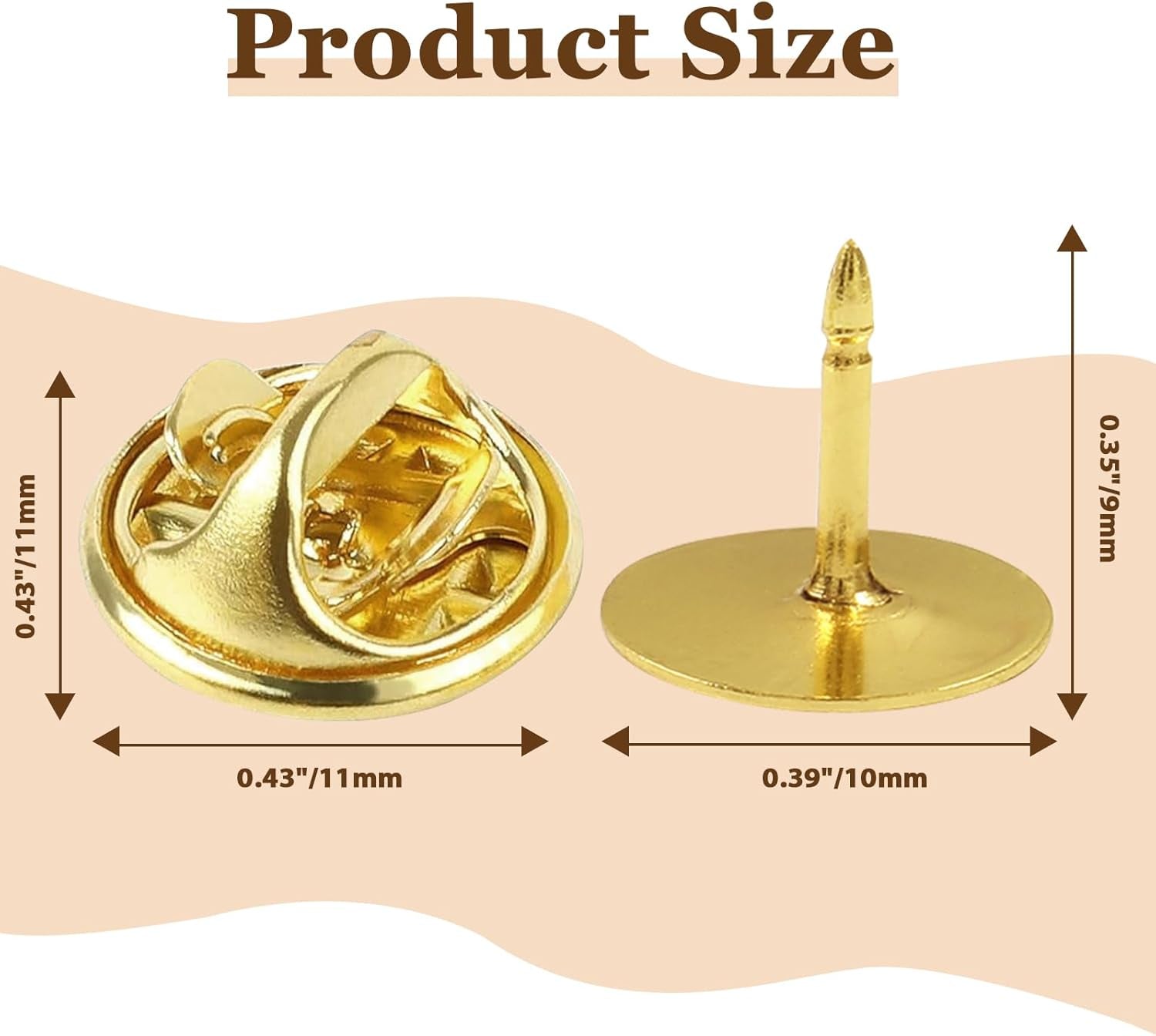 50 Pairs Pin Backs Replacement，Gold Butterfly Tie Tacks, Perfect Blank Pin Keepers for Craft Making Jewelry Making