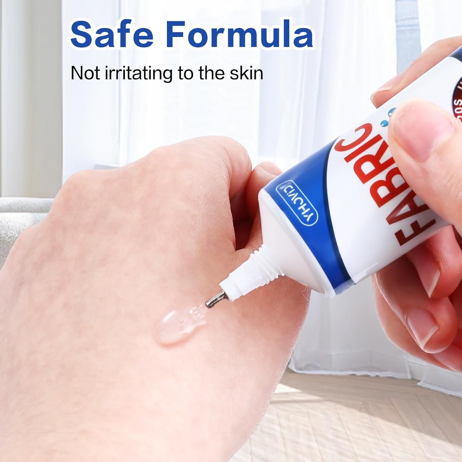 5 X 60ML Fabric Glue for Clothing Permanent Washable, Anti-Fray Check, Clear Liquid Stitch Fabric Adhesive, Super No-Sew Fusion Glue for All Patches, 24 Hours Dry and Waterproof