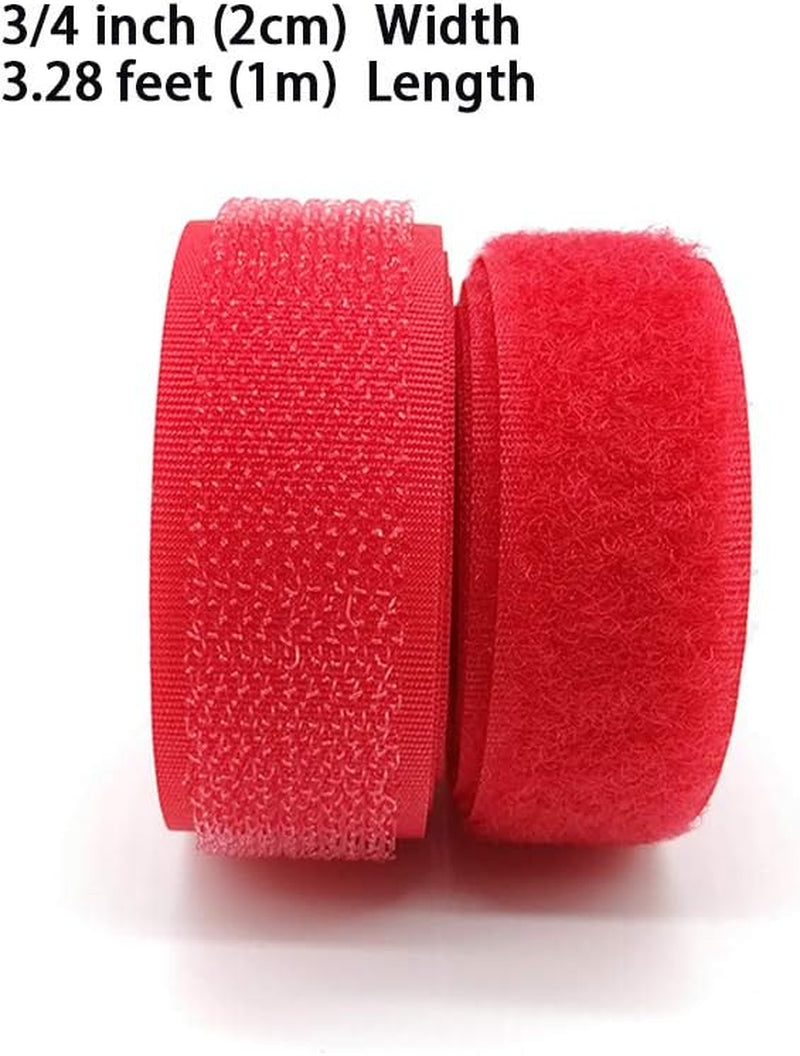12 Colors 24 Yards Sew on Hook and Loop Tape Fastening Nylon Fabric Tape with Non-Adhesive for DIY Craft Interlocking Tape Sewing Fasteners (3/4'' Wide, 1 Yard Hook + 1 Yard Loop) for Each Color
