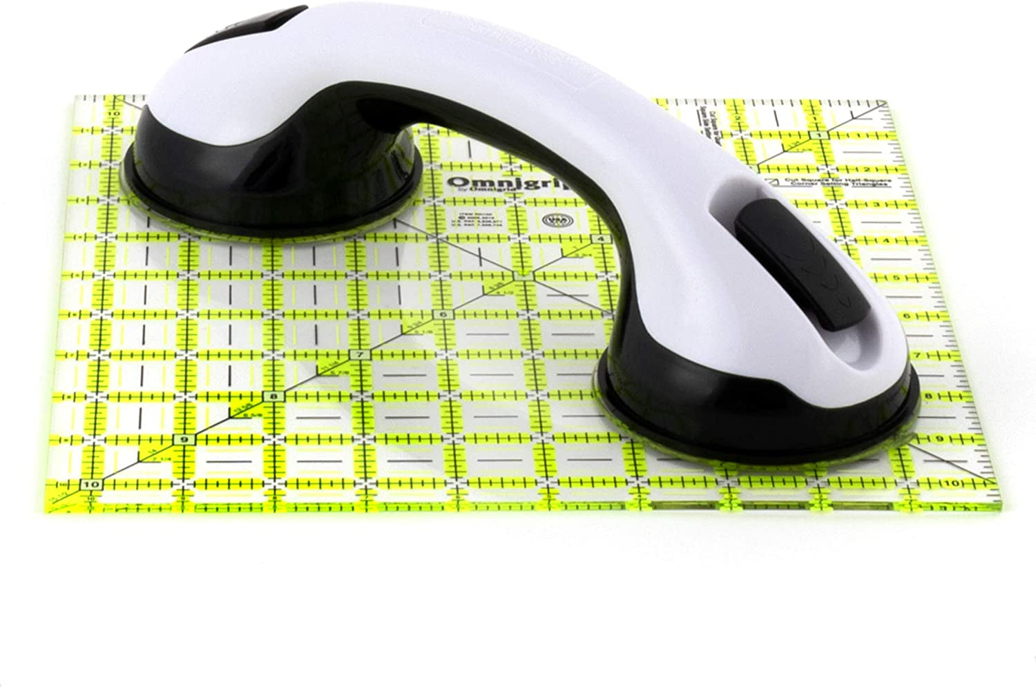 Double Suction Cup Ruler Grip, White