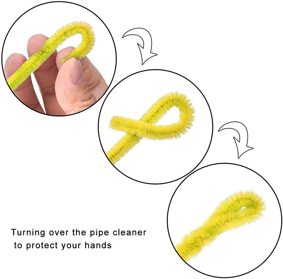 1,000 Pipe Cleaners in 20 Colors Pipe Cleaners Value Pack of Multicolor Chenille Stems for DIY Arts and Craft Projects and Decorations - 6 Mm X 12 Inch