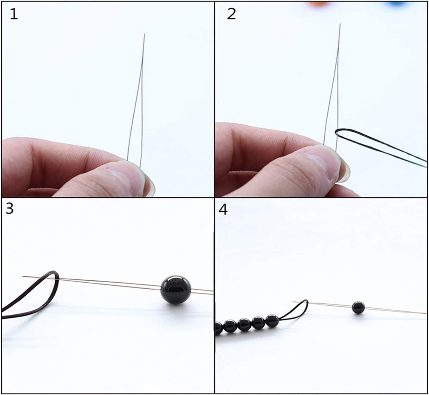 18 Pieces Beading Needles, 6 Sizes Seed Beads Needles Big Eye Beading Needles Collapsible Beading Needles Set for Jewelry Making with Needle Bottle