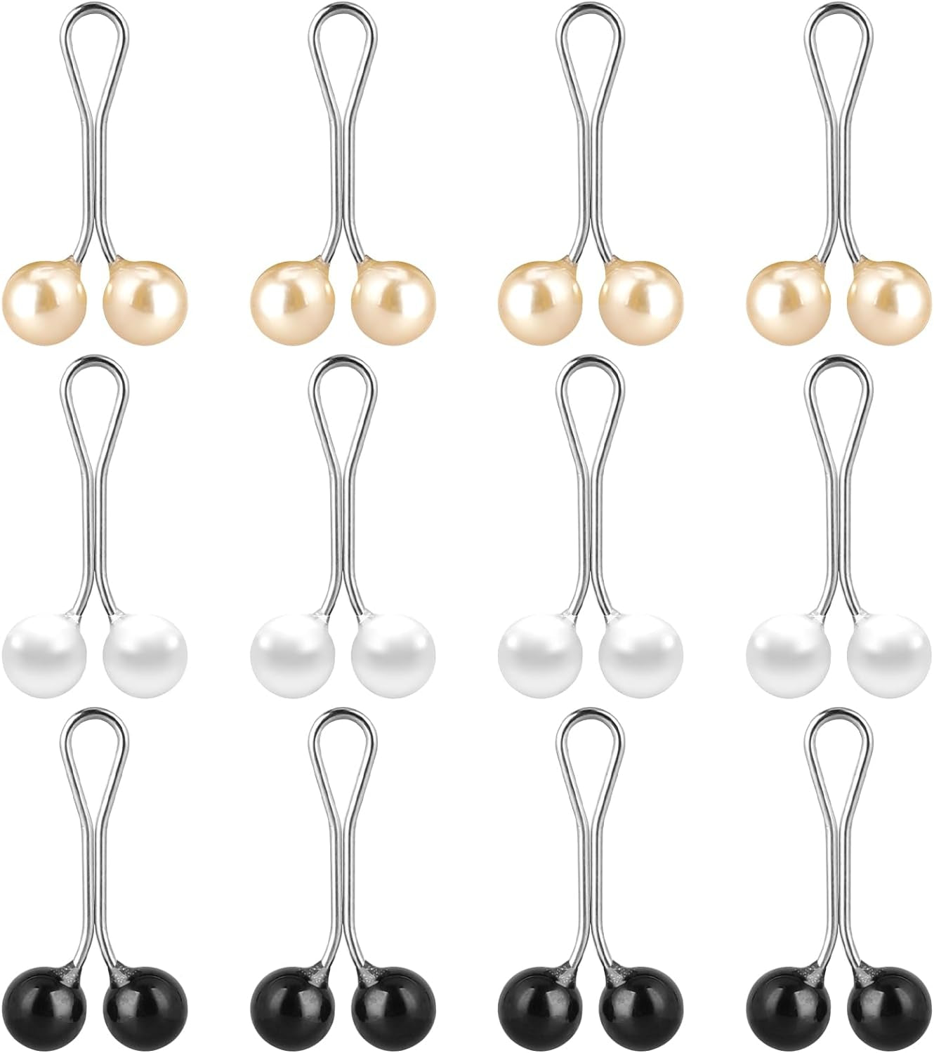 12 Pcs Cute Hijab Pins Muslim Pearl Scarf Clips Clips Hooks,Rhinestone Brooch Pins Pearl Pins Multicolor Headscarf Pearl Pins,Brooch Pin Clips for Sweater for Jewelry Accessories
