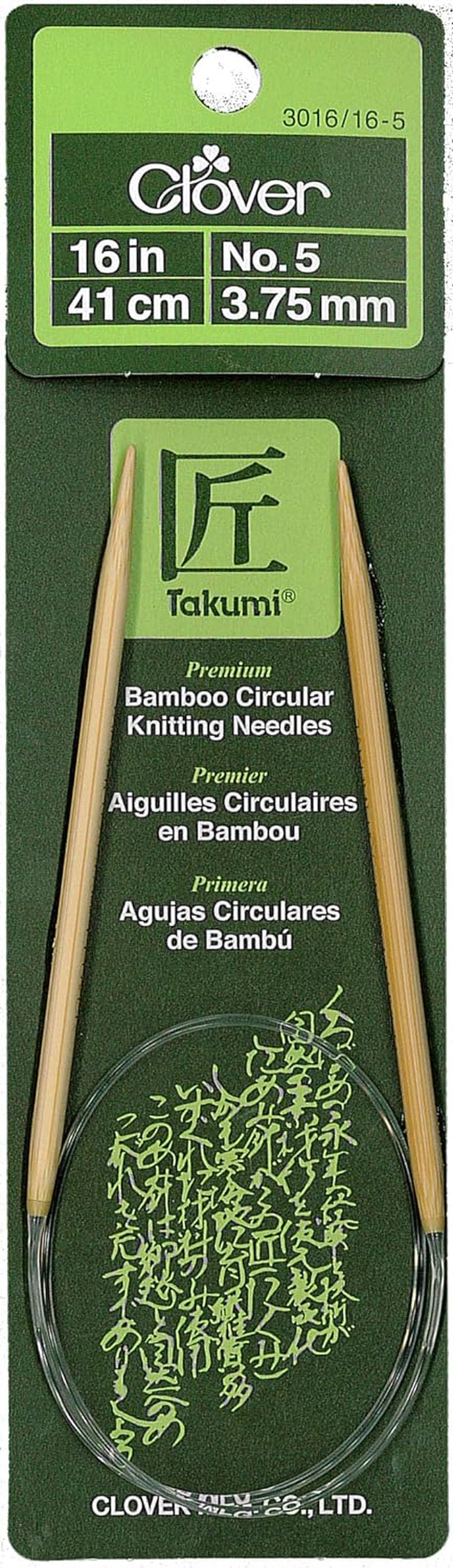 3016/16-05 Takumi Bamboo Circular 16-Inch Knitting Needles, Size 5