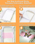 Sticky Self-Adhesive Tear Away Embroidery Stabilizer Backing 12" X 10 Yd Roll - Medium Weight for Napped Fabric & Hoop Less Embroidery