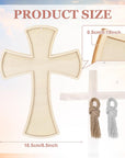 24 Pcs Unfinished Wooden Crosses for Crafts 8.9 X 6.5 Inch Large Blank Wooden Cross with String DIY Christmas Religious Craft Hanging Crosses Ornaments Wood Cross Bulk Projects Home Wall Decor