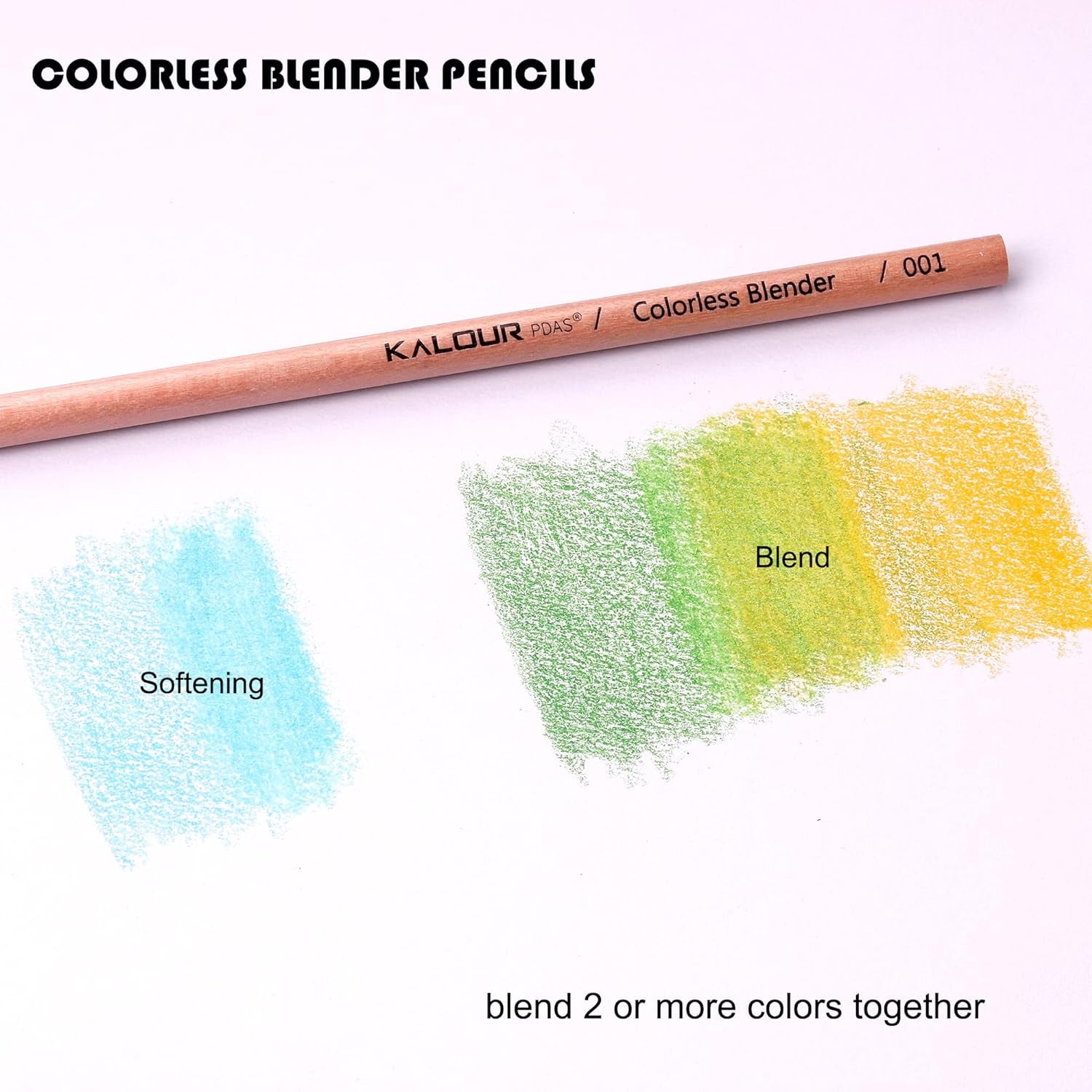 Colorless Blender and Burnisher Pencils Set,Non-Pigmented, Wax Based Pencil,Perfect for Blending Softening Edges,Ideal for Colored Pencils,Art Supplies for Artists Beginners(6 Pencils Total)