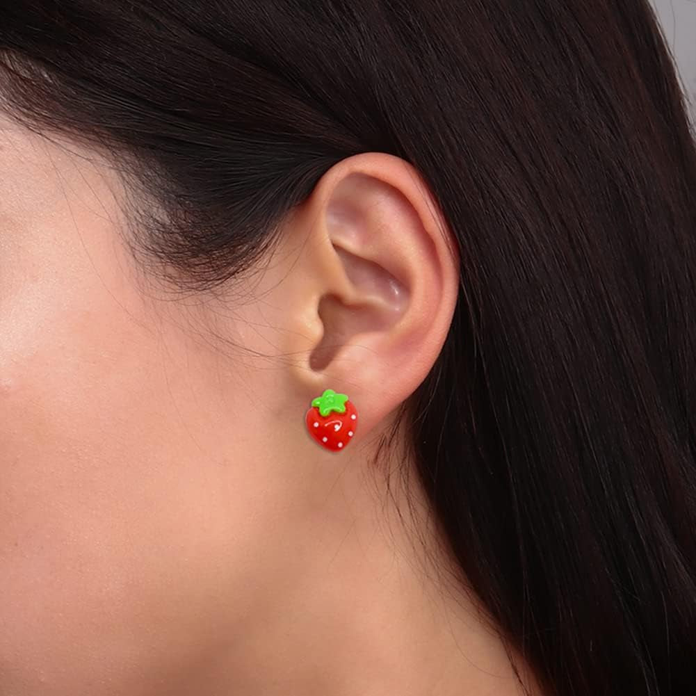 HWAQHDYL 50 Pcs Resin Strawberry Flat Back Cute Flat Back Charms Kids Scrapbooking Embellishment for DIY Craft Decors Hair Accessories Craft Making (B)