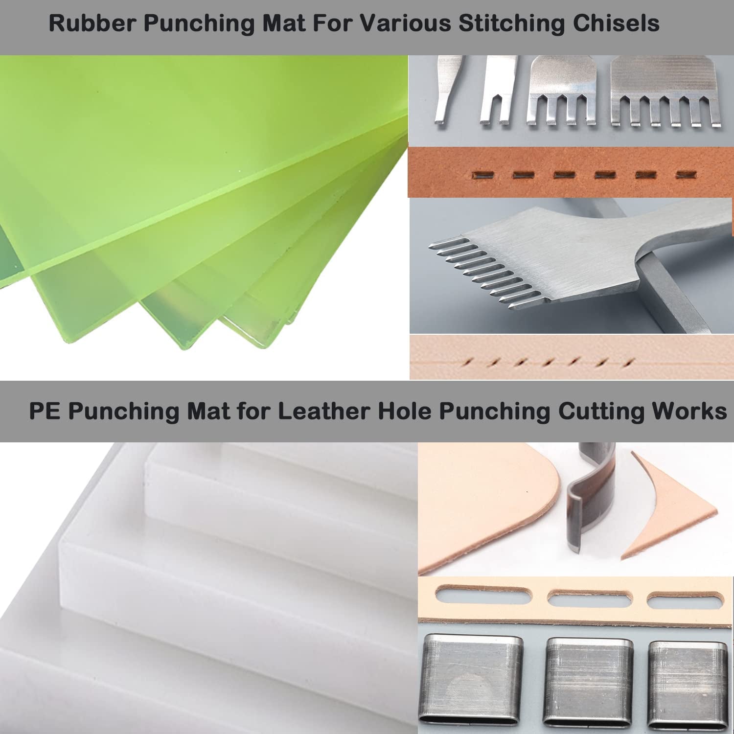 3 Leather Punch Pads Punching Mats and Sound Absorbing Pad 3 Pack Set (Middle Version)