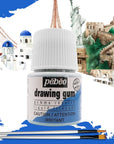 Pebeo Drawing Gum Made in France - Masking Fluid for Watercolor Painting and Various Art Projects - Bundled with  Applicator Brush Set