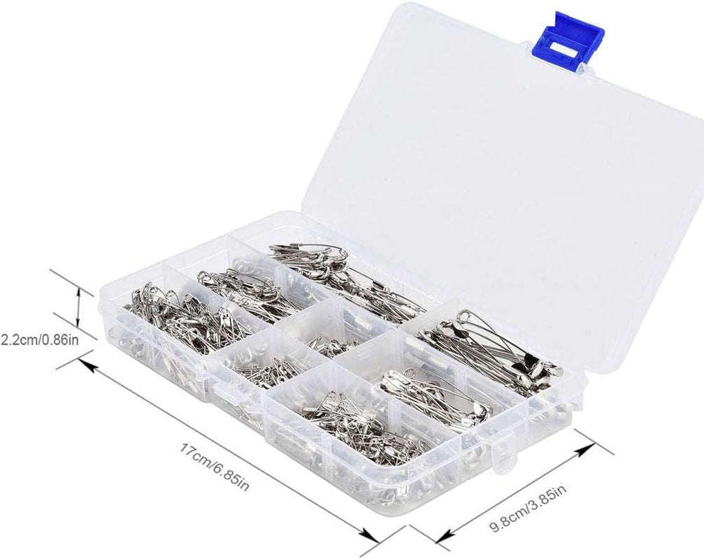 46 PCS Safety Pins, Premium Safety Pins Metal Silver Sewing Pins Set Durable Assorted 7 Sizes 19Mm - 54Mm for Home Office Use Art Craft Sewing Jewelry Making