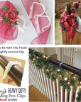 Church Pew Clips and Bow Holders - Wedding Decorations Made in USA Heavy Duty Plastic Hooks Attach Pew Bows, Flowers, Signs, Tulle to Aisle Chairs, Pew Ends, Tables, Railings (Pack of 12)