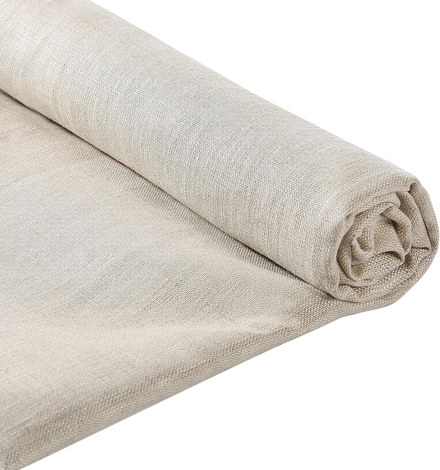39 X 55 Inch Natural Pure 100% Linen Fabric, Plain Solid Colour Linen Fabric Cloth for Needlework, Dressmaking, Skirts, Bag, Embroidery, Tablecloths and Garments Craft