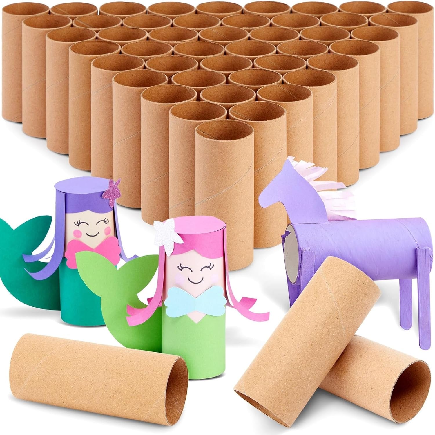 48 Pack Empty Toilet Paper Rolls for Crafts, Brown Cardboard Tubes for DIY, Classrooms, Dioramas (1.6 X 4 In)