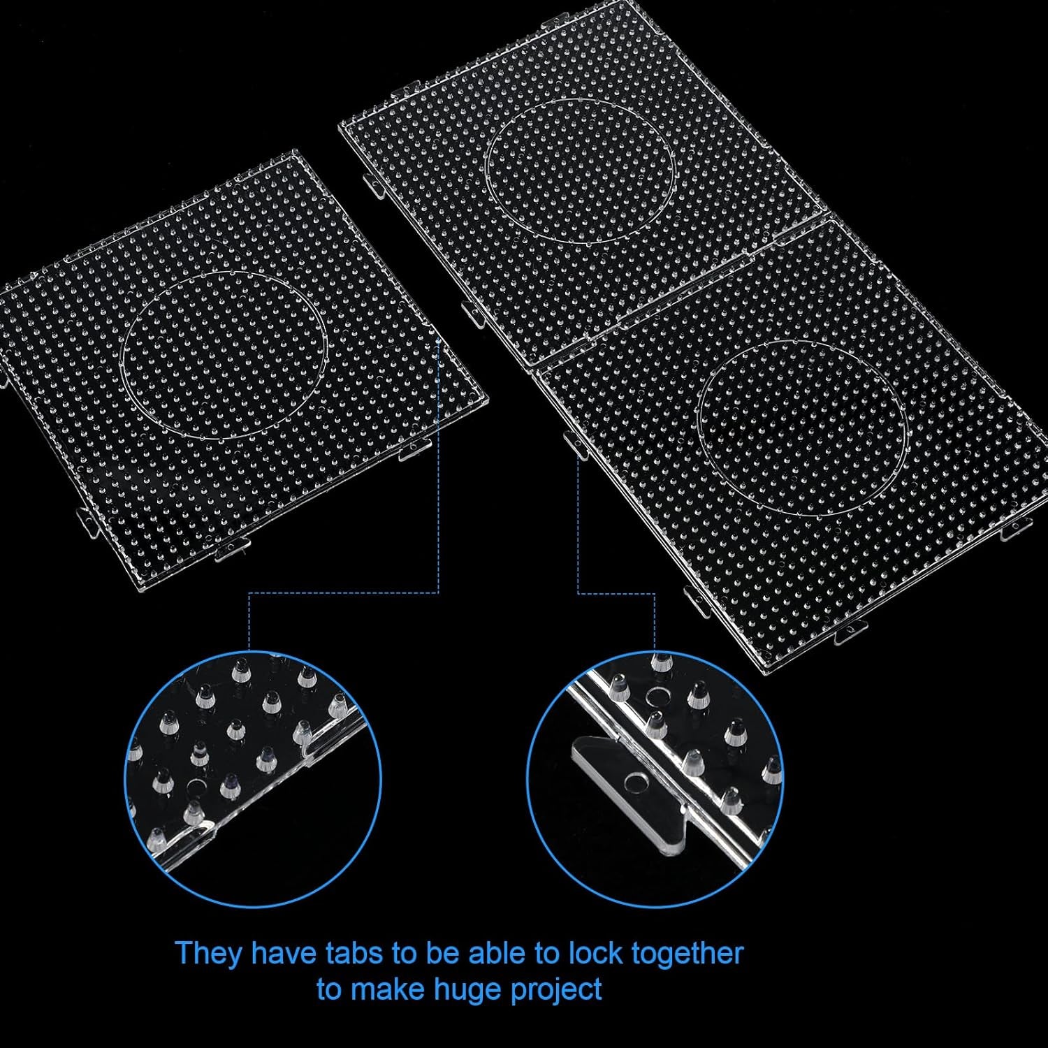 5 Mm Fuse Beads Pegboards Plastic Fuse Bead Boards Large Clear Pegboards Kits Template Beading Supplies for Craft Beads Fuse Bead Pegboards Projects, 10 Different Shapes (45 Pcs)