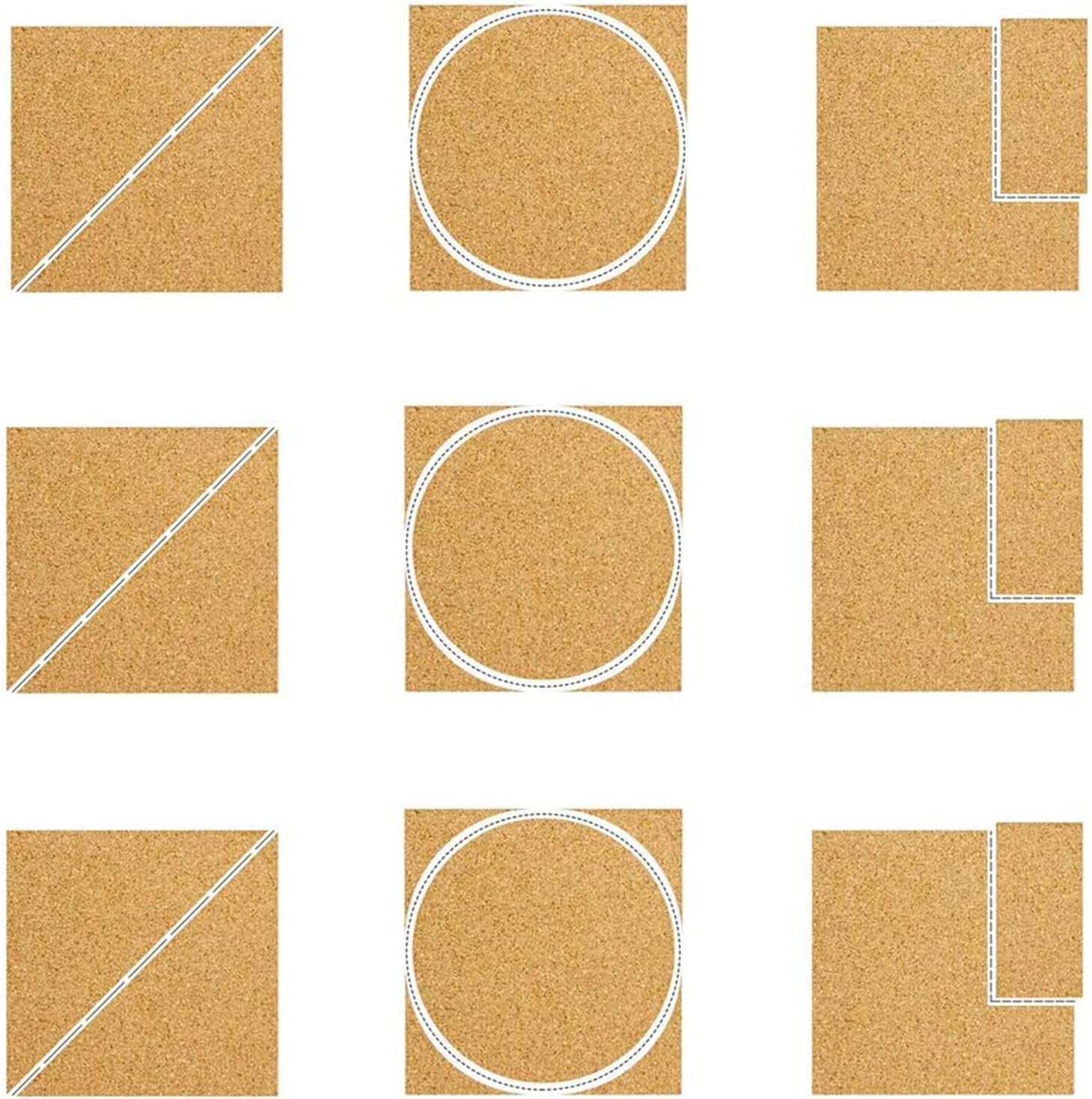 60 Pack 4 X 4 Inch Cork Squares Self-Adhesive Cork Tiles Mat with Strong Adhesive-Backed for Wall Decor and DIY Adhesive