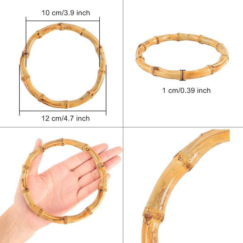 4Pcs round Wood Bag Handle Imitation Bamboo Bag Handles Replacement for Handcrafted Handbag