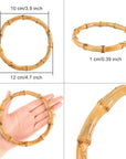 4Pcs round Wood Bag Handle Imitation Bamboo Bag Handles Replacement for Handcrafted Handbag