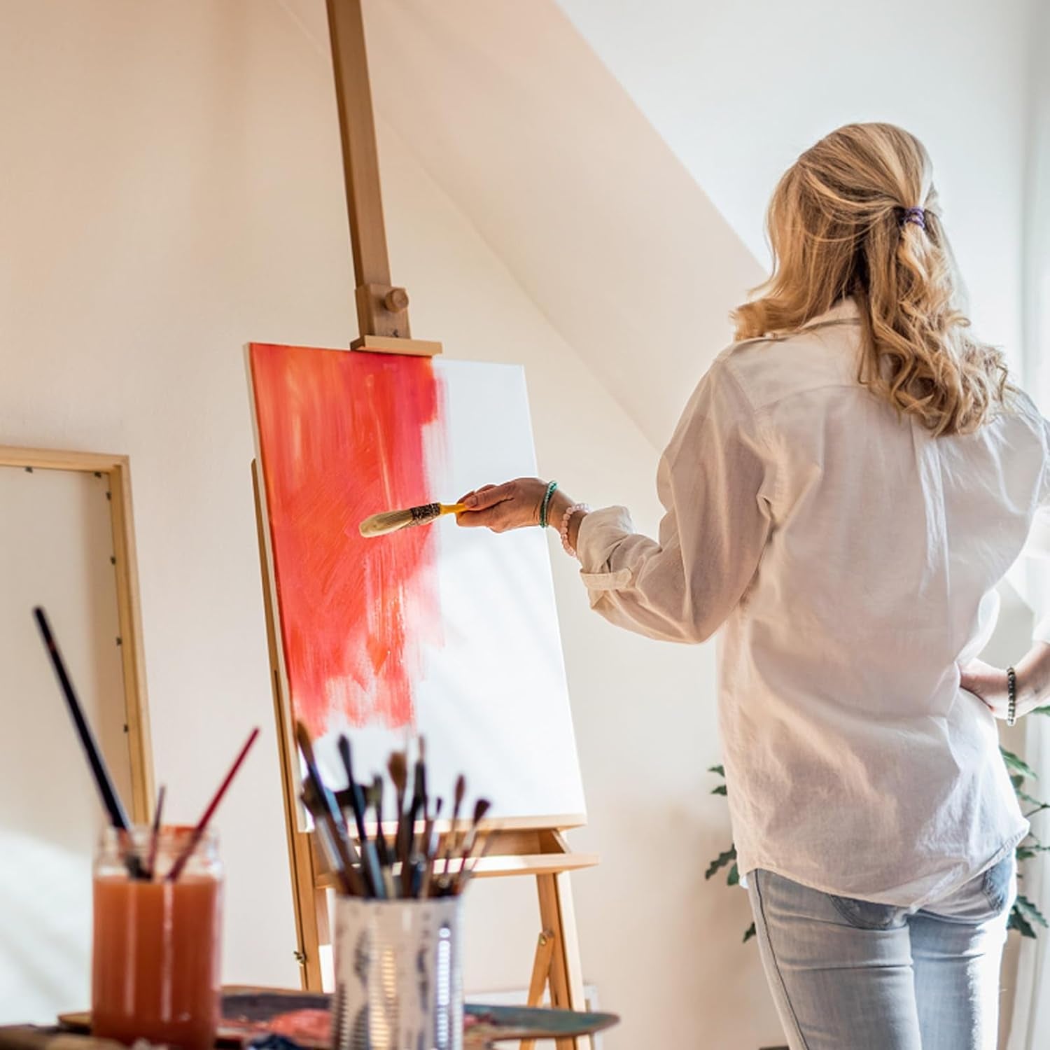 24 Pack Stretched Canvas for Painting, 6X8, 8X10, Each of 12, 100% Cotton &amp; Primed White Canvas Boards for Beginners, Kids, Artists - Ideal for Oil, Acrylic, Watercolor &amp; Pouring
