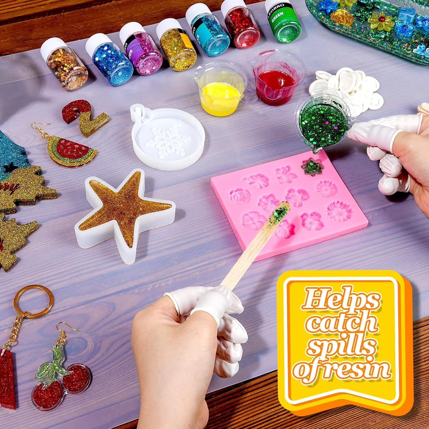 Large Silicone Mat, 23.4"×15.6" Clear Silicone Mat for Crafts, Play Dough Mat, Silicone Sheet for Resin Molds, Clay Mat, Silicone Mat for Epoxy Resin, Arts and Crafts, Medium Thickness 0.75 MM