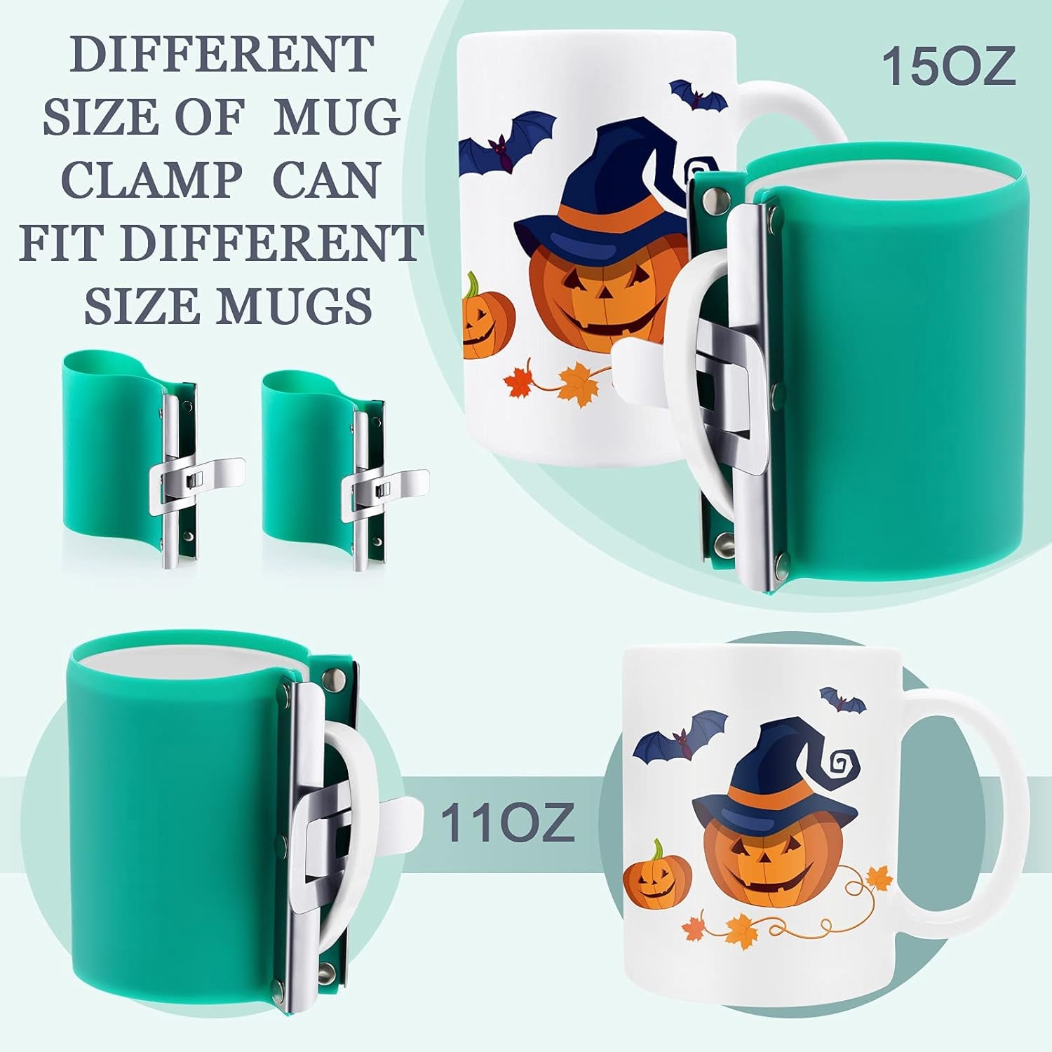 15 Oz and 11 Oz Silicone Mug Clamp, 3D Sublimation Silicone Mug Wrap Cup Clamp Fixture for Mugs Printing