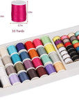 60 Pcs Bobbins Sewing Thread Kit, Polyester Mini Bobbins and Thread Spools for Hand & Machine Sewing