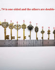 Vintage Skeleton Keys Set, Filigree Steampunk Keys, Antique Bronze Keys Charms Pendants, Different Style