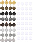 80Pcs Pendant Bezels & Clear Cabochon Domes Set for Photo Pendant Resin Craft Jewelry Making, 40Pcs Mixed Color Pendant Trays with 40 Pcs Transparent Glass Cabochons 1 Inch/25Mm Matching