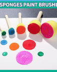 Paint Sponges for Kids, 39Pcs Early Learning Toddlers Sponge Paint Brushes Stamps Foam Art Craft Drawing Tools