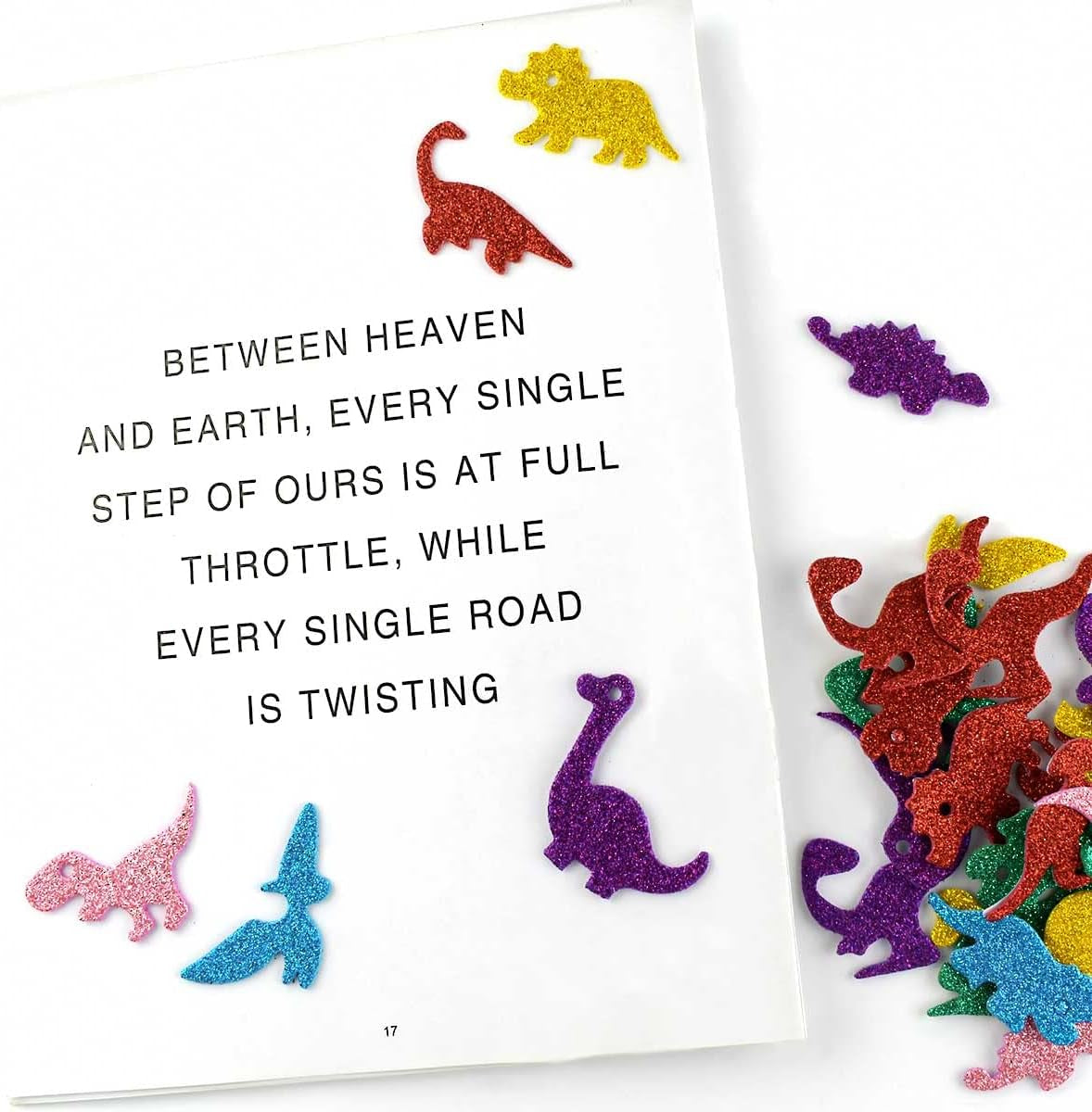 160 Pieces Glitter Dinosaur Foam Stickers Self Adhesive Foam Stickers for Craft DIY Self-Adhesive Dinosaur Shapes Sticker Home Party Decoration Colorful Arts Crafts Supplies (Assorted Colors)