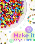 650 Pcs of Smiley Face Beads, 7X4 Mm, Big Pack | Mixed Colorful Beads, Happy Face Beads for DIY Jewelry Bracelet Earring Necklace Craft Making Supplies