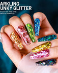 Holographic Chunky Glitter, 15 Colors Glitter, Craft Glitter for Resin, Nail Glitter, Festival Cosmetic Hair Face Body Glitter, Glitter Flakes Sequins for Epoxy Resin Tumbler DIY Arts Crafts