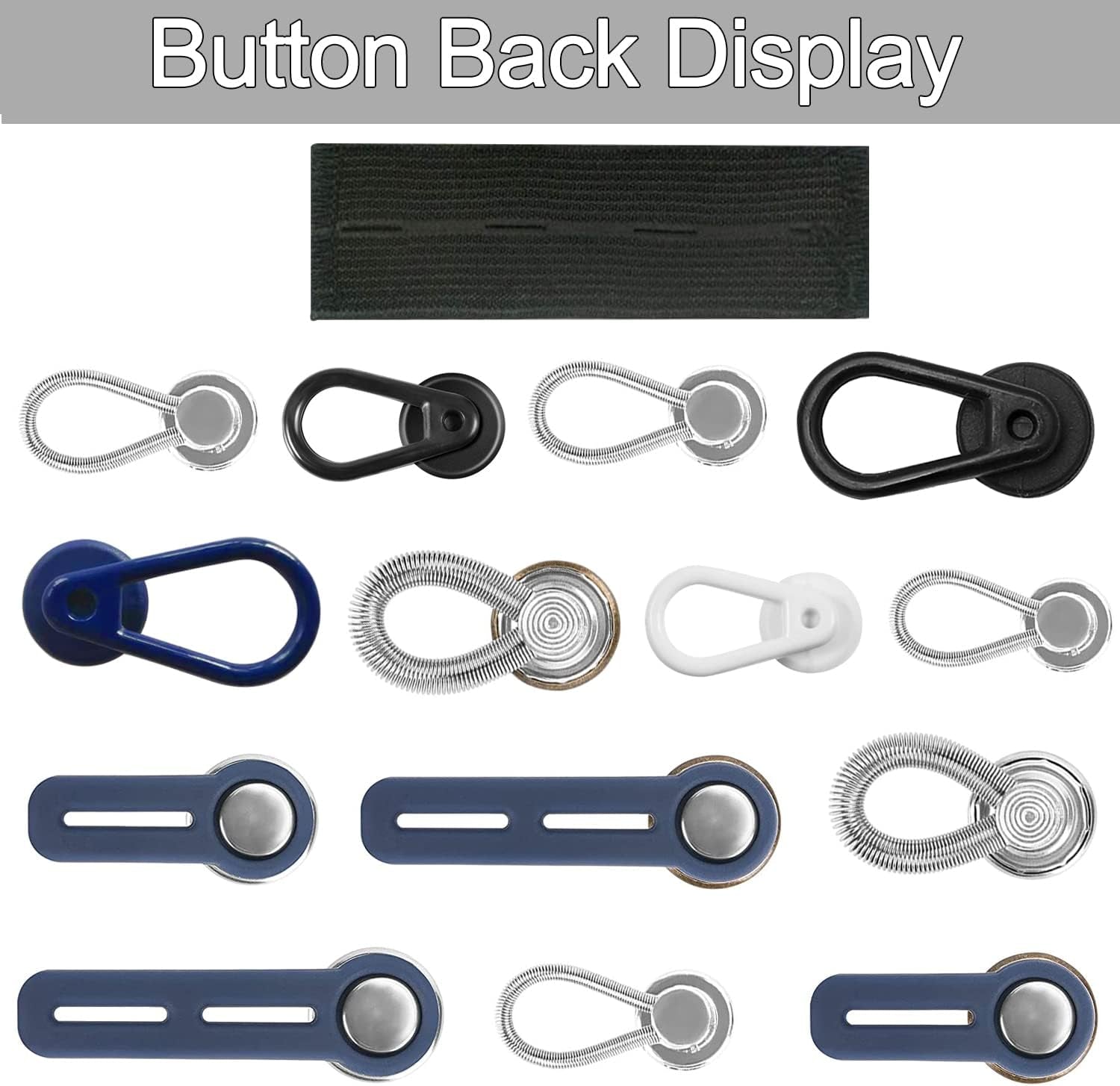 24 Pcs Extender Button Set, Flexible Adjustable Elastic Waist Extender Button, Invisible Collar Neck Extenders, No-Sew Extend Buttons for Women and Men&#39;S Pants Jeans Skirts Clothing Supplies