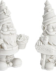 2 Pack Ceramics to Paint - Paint Your Own Garden Gnome Statues, Blank Paintable Ceramics for Adults (5 In)