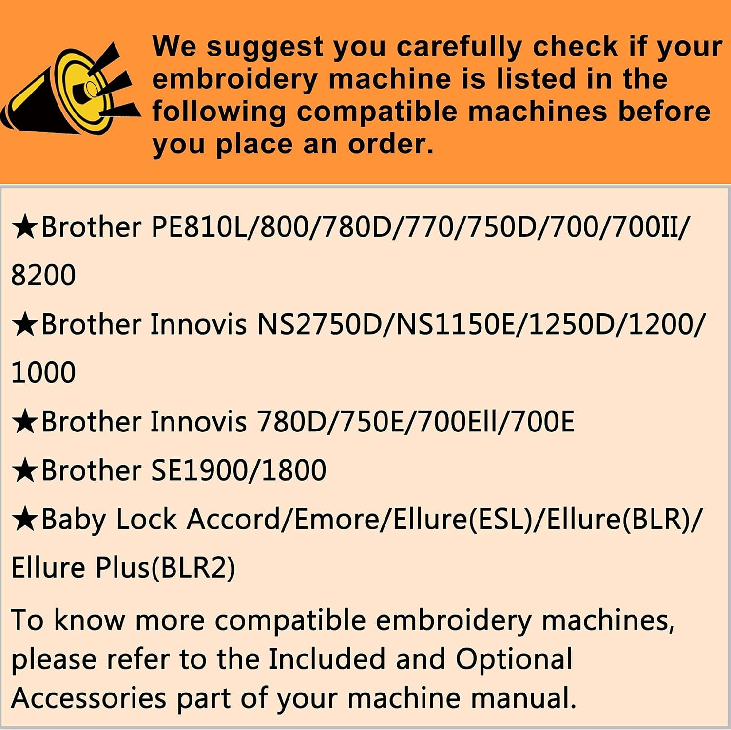 Embroidery Machine Hoop SA444 with 5"X7" Embroidery Area for Brother PE800 PE780D PE770 PE700 PE750D SE1900/1800 Innovis 1250D/1200 & Babylock Accord /Emore /Ellure