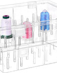 Pack of 2 Tall and Clear Storage Box/Organizer for 2X30 Home Embroidery&Cotton Thread Spools Compatible with Tall Thread Spools from Isacord/Floriani/Madeira/Glide/Ra/Connecting Thread