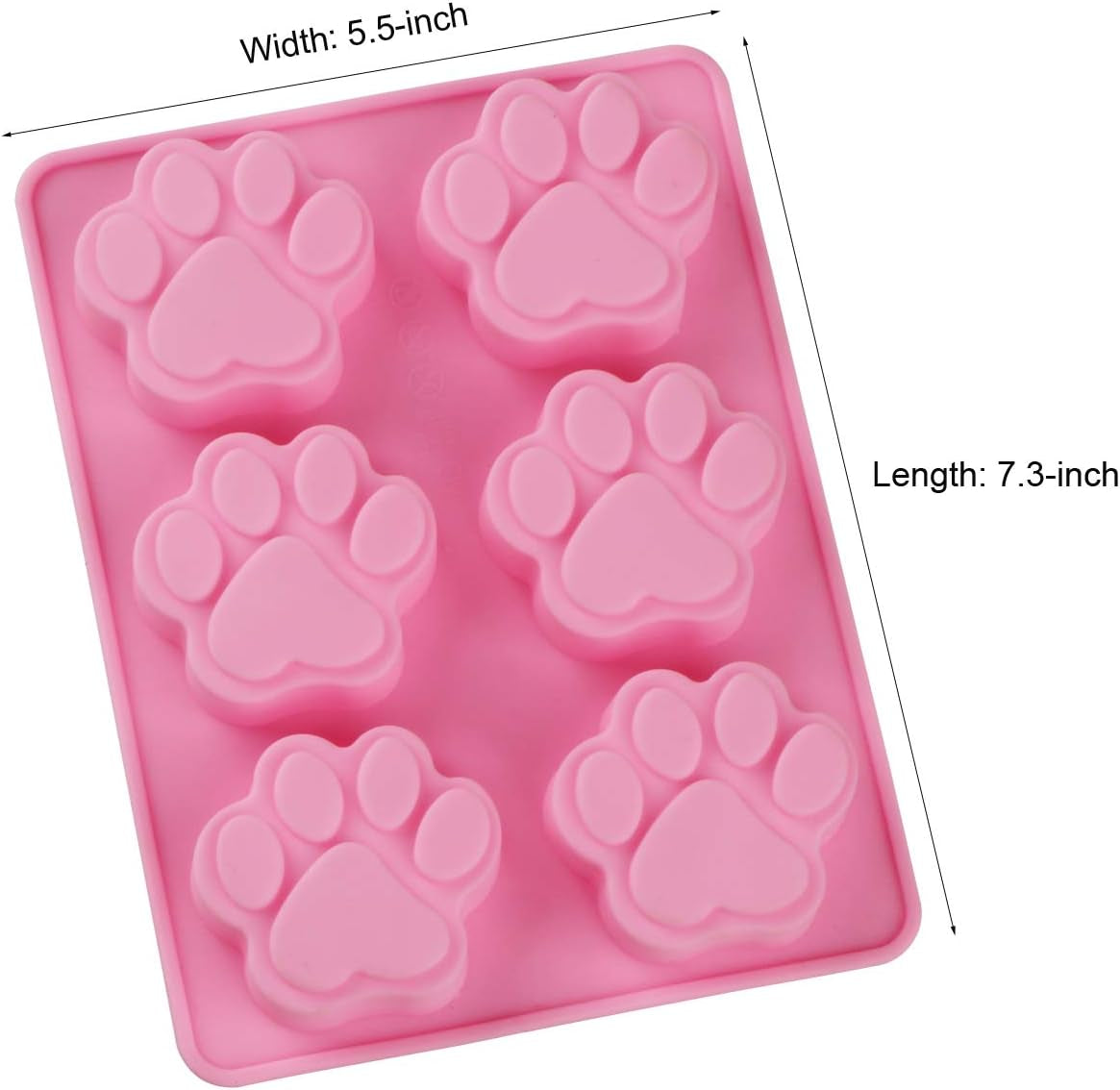 Silicone Molds for Dog Treats Soap Making and Chocolate, Animal Paws, 2 Pack