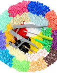 400 Sets Snap Buttons with Snap Pliers T5 Plastic Snaps No-Sew Buttons Fastener Setter for Clothing Diapers Bibs Rain Coat Crafting